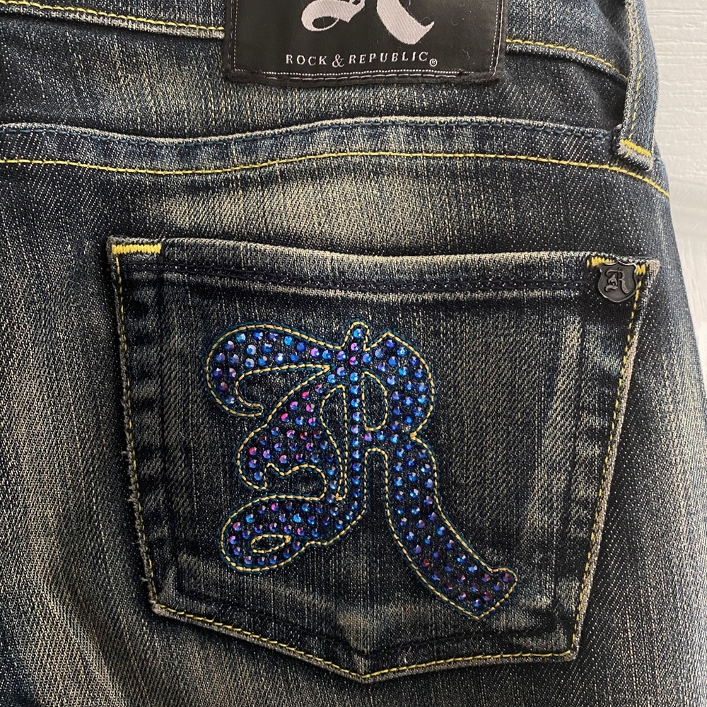 Rock & Republic Low-rise Jeans With Gem Detailing